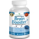 40-in-1 Booster del cervello supplemento per messa a fuoco, memoria, chiarezza, energia | vitamine avanzate Plus eBook | per gli uomini e le donne, funzione cognitiva Nootropic supporto con DMAE, Mind Health Formula | 60 capsule