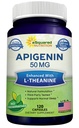 aSquared Nutrition Apigenin 50mg & L-Theanine 200mg - 120 capsule - Apigenin Supplement Pills for Sleep and Relaxation - Natural Bioflavonoid Extract Found in Chamomile Tea