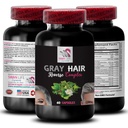 Pianta Sterol Complex - GRAY HAIR REVERSE - capelli lussureggianti, lucentezza radiante, scintilla dei capelli, formula rivitalizzante, tono giovanile, ringiovanimento dei capelli, brillantezza dei capelli, colore naturale dei capelli 1 Bottiglia 60 Capsule