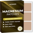 Patch di Magnesio (Pack of 60) - Patch naturale al 100% per le donne e gli uomini - con il calcio - il muscolo e il supporto di ossa, calmante - Formula potenziata