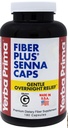 Yerba Prima Fiber Plus Senna Capsules, 180 Count - Gentle Overnight Relief, USA Made, Non OGM, Senza glutine