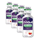 ZzzQuil, Nighttime Sleep Aid Liquid, FREE Of Alcohol & Artificial Dyes, 50 mg Diphenhydramine HCl, No1 Sleep Aid Brand, Fall Asleep Fast, Non-Habit Forming, Soothing Berry Flavor, 12 FL OZ (Pack of 4)
