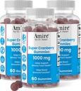 Amire del Dr. Awan Super Cranberry Gummies, aiuta a sostenere la salute del tratto urinario, aiuta Boosts funzione immunitaria, gelatin-Free Cranberry Chews for Men & Women, 180ct, 90-Day Supply