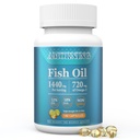 Fish-Oil Omega3-Fatty acids-Supplement Small-Softgels - 180Count 1440mg per gli occhi sani del cervello del cuore Supporto alto EPA DHA Facile da ingoiare
