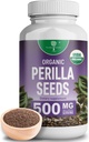 Estratto di semi di Perilla Organico con acido Rosmarinico 9% - Certificato USDA - Allergy Relief, Respiratory e Immunity Booster- Th2 Cytokines, Luteolin naturale - 500mg 90 capsule