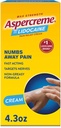 Aspercreme crema di sollievo del dolore lidocaina Soothes nervi aggravati, Numbing Topical Analgesic con Max-Strength 4% lidocaina e idratante Aloe, 4.3 Oz.