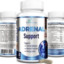 Supporto surrenale, Cortisol Manager, Salute surrenale, Mantenere livelli di cortisolo bilanciati, Supplemento di sollievo da stress con Ashwagandha, L-Tyrosina - 60 capsule