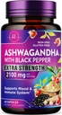 Ashwagandha 2,100 mg - Ashwagandha Supplementi per le donne in capsule vegetali con estratto di polvere e radice, pepe nero per alto assorbimento, a base di piante, non OGM, in bottiglia negli Stati Uniti - 60 capsule vegetali
