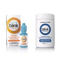 Gocce per occhi secchi, gocce per occhi lubrificanti a tripla cura, lenizione istantanea, idratante + Blink NutriTears supplemento clinicamente provato per occhi secchi, 50 Softgels
