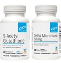 XYMOGEN DHEA 10mg (60 compresse) + S Acetyl Glutathione (60 capsule) 2-Piece Bundle - Micronized DHEA + Assorbimento Superiore acetilato Glutathione Supplemento per sostenere l'invecchiamento sano