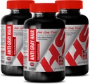 Acido Folico con b12 - Anti Gray Hair Natural Formula - Supporto per pelle e unghie (3 bottiglie)