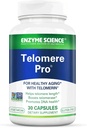 Enzyme Science Telomere Pro | Supporta la salute cellulare, la produzione di energia e l'invecchiamento sano | Formulato con vitamina D3, Rhodiola e Astragalus | Natural Telomerase Supplement, 30 Serve