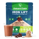 Alimenti intelligenti - Polvere di ferro | Altamente assorbito | Evita effetti collaterali | Nutrizione completa: Proteine, Vitamine, Fibra, Antiossidanti | Rende Bevande gustose & Shakes | Vegan | Cioccolato Flavor | 30 Scoops