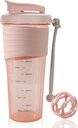 Bottiglia di frullatore di proteine, bottiglie di frullatore di sport per miscele di proteine con sfera di whisk, bottiglia di miscelatore, tazza di frullatore di bevanda proteica di Whey pre portatile, tazza di frullato rosa di notte