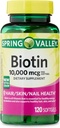 ikj Biotin Hair/Skin/Nails Health Integratore alimentare Softgels, 10.000 mcg, 120 Count