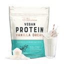 Polvere di proteine di pea vegana consapevole dal vivo - Vanilla Dream Flavor | Miscela proteica vegana basata sulle piante - Pea, Riso marrone, Zucca, Sacha Inchi | 20 Servings 18 oz
