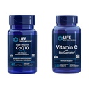 Estensione della vita Super Ubiquinol CoQ10 60 Softgels e Vitamina C & Bio-Quercetin Phytosome 250 compresse Bundle per cuore, energia cellulare, Immune & Assistenza sanitaria globale