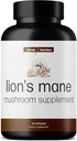 Ultra6 Nutrition Organic Lions Mane Capsule - Lions Mane Supplement con Reishi e Cordyceps - Integratore Immune Health & Cognitive per Adulti (90 Capsule Veggie)