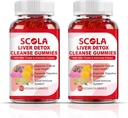 Detox & Repair Gummies, Integratore di supporto per fegato include estratto di cardo al latte con Silymarin, Dandelion, Radice di Chicory, Integratori per la salute del fegato, 120 conte