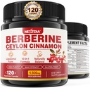 Integratore di Berberina Organic 1500mg con Ceylon Cinnamon Bitter Melon, Liposomal Berberine HCL Complex Supplements, Immune & Digestive Support - Non-GMO, Organic, Vegan Berberine Capsule 120Cts