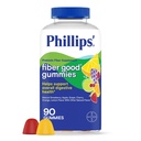 Buone gommoni in fibra di Phillips, supplemento con inulina per adulti e bambini, frutta aromatizzata giornalmente gommie, 4g di fibra prebiotica per servire , 90 Conte