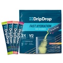 DripDrop Hydration Packets - Sunburst Variety Pack - Single Serve Electrolytes Powder Drink Mix - Lime limone, fragola, pesca, ciliegia nera - Non-GMO, senza glutine, Vegan - 32 Sticks