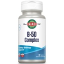 KAL B 50 Complex, B Complex Vitamine per l'energia, il metabolismo, la sintesi delle cellule del sangue rosso e il supporto immunitario, con vitamina B12, B6, acido folico e altre vitamine B, Vegan, 50 Serve, 50 compresse
