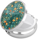 Nipichsha Pill Box, Piccolo Caso Pillola per Purse & Pocket, Organizzatore di medicina di viaggio carino, Porta contenitore di medicina portatile per tenere vitamine, Medicina, Olio di pesce e supplemento, B03-Belliful Fiori