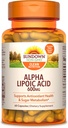 Acido lipoico alfa Sundown 600mgm, 60 Count