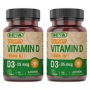 DEVA Vegan Vitamina D3 Supplemento - Una volta per giorno Tablet con 1000 IU - Cholecalciferol - Lichen Plant Derived - 90 Piccole Tablet, 2-Pack