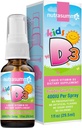 Nutrasumma Kids Vitamina D3 400 IU Spray Bubble Gum Flavor-1oz- naturalmente alto tasso di assorbimento Supporta Bone Boosts Sistema immunitario Vitamina Supplemento