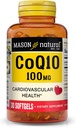 MASON NATURAL Co Q10 100 mg - Cuore sano e produzione di energia cellulare, Supporta la salute cardiovascolare, 30 Softgels
