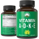 Picco Performance Vitamine D 5000 iu + A + K + E Tutto in 1 Facile da ingoiare Vegan Capsule. Supplemento di vitamina ADK con E D3 K2. Vitamine essenziali per l'umore, Immune, Bone, Visione, Cuore
