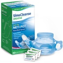 SinuCleanse Soft Tip Neti Pot Nasal Wash System, allevia la congestione nasale a causa di freddo e fluido, aria secca, allergie, 30 All-Natural Saline Packets, Made in USA