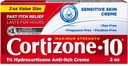 Crema sensibile della pelle di Cortizone 10 massima resistenza, 1% idrocortisone, 2 oz.