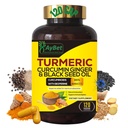 Mondo 1 °.Ginger curcuma curcuma e olio di semi neri, 120 caps, 2250mg, 95% Curcuminoids, BioPerin Aggiunto, Extra Forza,Organico,Anale,Vegan,Sistema immunitario di sostegno,Supporto comune (120)