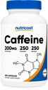 Pillole di caffeina Nutricost, 200mg Per Serving (250 Caps)