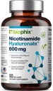 Nicotinamide Hyaluronate 600 mg 60 Vcaps - Natural Flush-Free | Niacina nicotinica senza glutine | Acido ialuroniconiconiconiconiconiconiconicotina | Supporta la salute della pelle | Supporto per la riparazione delle cellule sane