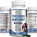 Supporto tiroide con iodio - Metabolismo Booster, Energy Booster, Aumentare la messa a fuoco - Premium Non-GMO tiroide Supplemento 60 capsule