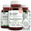 Integratore naturale di estratto di mirtillo di Nutra Organico, Aiuta a prevenire il disturbo urinario, promuove la salute di ossa, aiuta a mantenere la salute del cuore, migliorare la digestione, promuovere la salute della pelle, 30 compresse, un mese di alimentazione