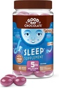 Buona giornata Melatonina al cioccolato per adulti [80 Conte ] - Commercio equo Cioccolato al latte non OGM con camomilla e melatonina 5 mg - Melatonina per adulti, Supplemento per l'aiuto al sonno naturale per adulti