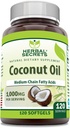 Herbal Secrets Coconut Oil 1000 Mg 120 Softgels Supplemento | Non OGM | Gluten Free | Made in USA