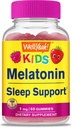 WellYes Kids Melatonin Gummies 1 mg - Supplemento senza farmaci per il sonno, Supporto per i bambini - Gluten Free, Gelatin Free, Non OGM, Vegetariano - Natural Source Flavor - 60 Gummies