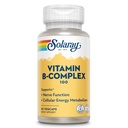 SOLARAY Vitamina B Complex 100mg - Energia cellulare, Nerve e supporto per la salute del cuore - Fornisce tutte le 8 B Vitamine complesse - Vitamina B12, B1, B2, B3, B6, Niacin, Acido Folico e Biotina - Vegan, 50 Serve
