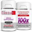 Integratore di melograno di Nano CLINICALLY Proven (2-Month di alimentazione) Integratori di cervello con Anti Aging, Pillole di Memoria, Omega 5 Integratore di Melograno, 2 Bottiglie 60ct Ogni