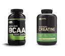Optimum Nutrition capsule BCAA istantanee, aminoacidi essenziali a catena ramificata Keto Friendly (400 Count) con polvere monoidrata di creatina micronizzata, non aromatizzata (120 Servings) - Bundle Pack
