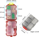 Scatola dell'organizzatore della pedana di viaggio settimanale, 10 scomparti Piccolo contenitore della cassa della medicina della piega, Dispenser della capsula di viaggio della mattina di mattina di mattina di giorno di AM PM per la vitamina, olio di pesce, supplemento, Tablet, grigio