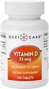 GeriCare Vitamina D 25mcg Compresse, Promuove Bones sano e supporto immunitario, Supplemento dietetico, 100 conteggio (Pacchetto di 1)