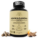 Organic Ashwagandha Root & Irish Sea Moss – 3,600 mg Ashwagandha Supplemento con Olio di semi neri, & Burdock Root – Integratore di erbe per l'energia, Calma, Mood, & Wellness, 120 Caps