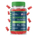 Vitamina B Complesso Gummies per adulti, B supplemento di vitamina complesso per le donne e gli uomini, B vitamine complessi Gummies per l'energia e la salute del cervello, aroma di fragola naturale, 60 conte